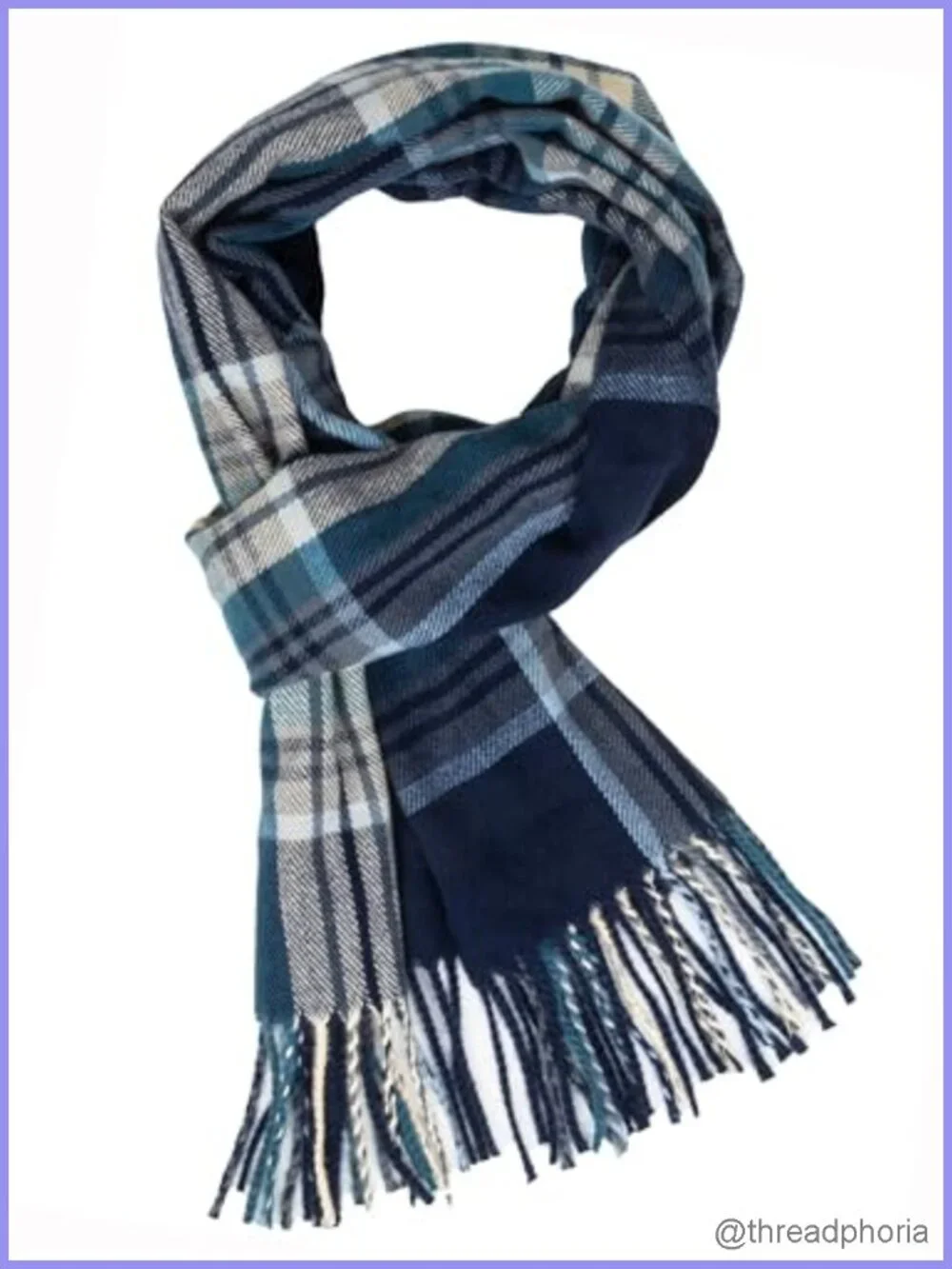 Unisex Tartan Plaid Winter Scarf Wrap Shawl with Tassels Soft Warm Knit Extra